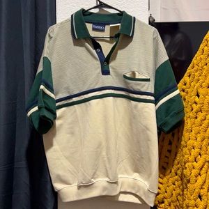 large green and cream puritan polo